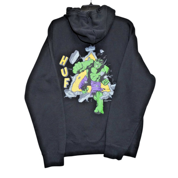 HUF x The Incredible Hulk Triple Triangle Hoodie – Black M - Picture 4 of 5